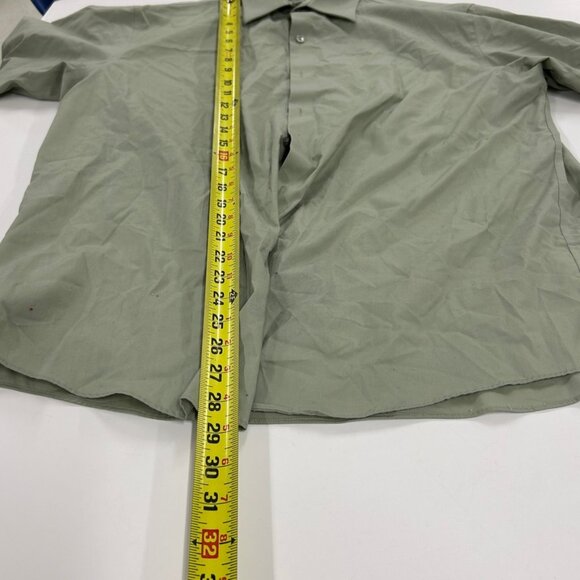 0381 Kenneth Cole Reaction Men’s Dress Shirt Sage Green Long Sleeve Button Up - Picture 4 of 7